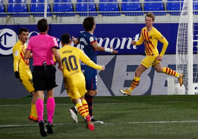 KOK体育官网-【西甲】梅西500场助攻德容破门 巴萨1-0客胜韦斯卡